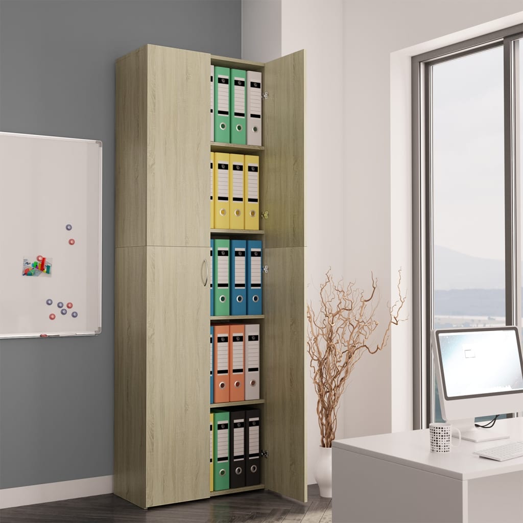 800300 Office Cabinet Sonoma Oak 60x32x190 cm Chipboard 
