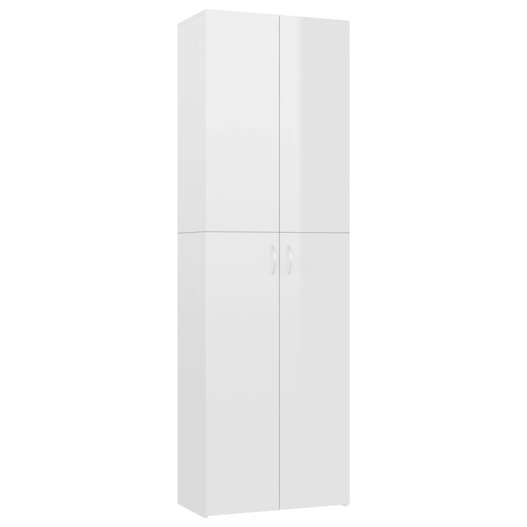 800303 Office Cabinet High Gloss White 60x32x190 cm Chipboard 