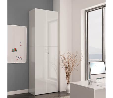 vidaXL Uredski ormarić sjajni bijeli 60x32x190 cm konstruirano drvo