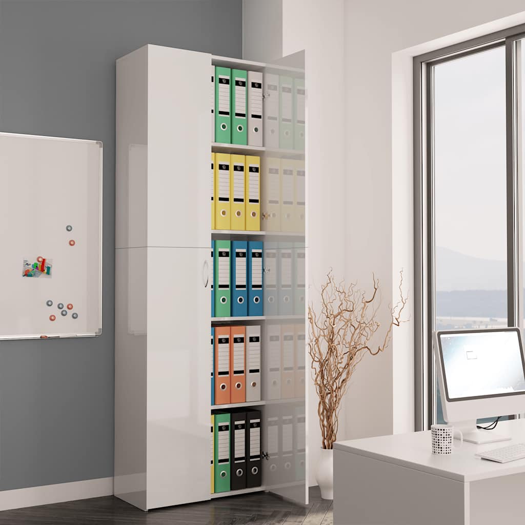 Office Cabinet Black Engineered Wood Filing Folder Storage Rack vidaXL