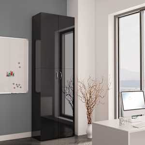vidaXL Ντουλάπα Γραφείου Γυαλιστερό Μαύρο 60x32x190 εκ. Μοριοσανίδα