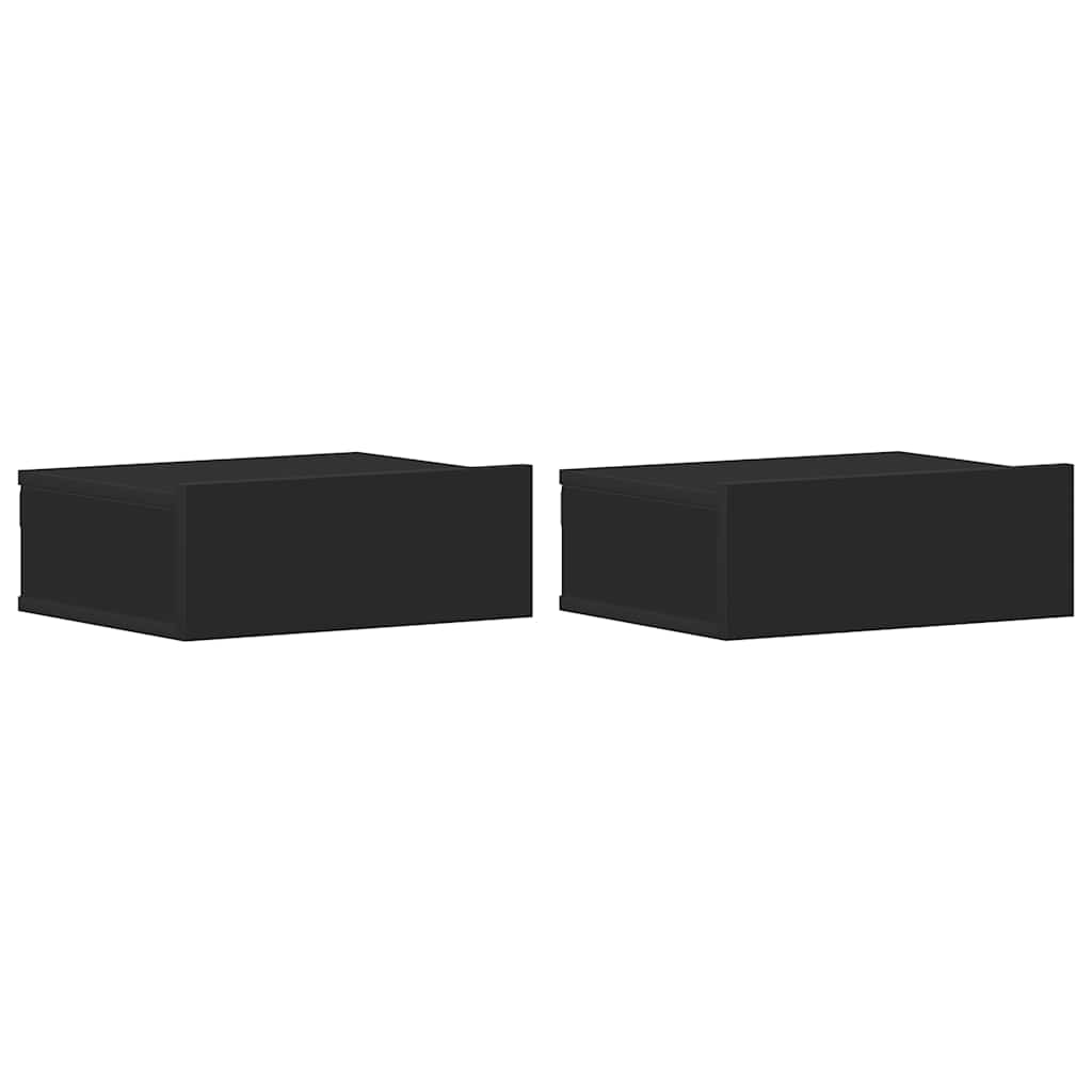 vidaXL Plovoucí noční stolky 2 ks černé 40x30x15 cm kompozitní dřevo