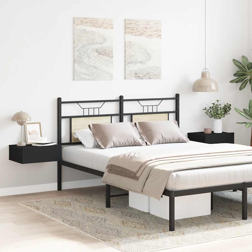 

vidaXL Nachtkastjes zwevend 2 st 40x30x15 cm spaanplaat zwart
