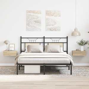 Stenske nočne omarice 2 kosa sonoma hrast 40x30x15 cm inž. les