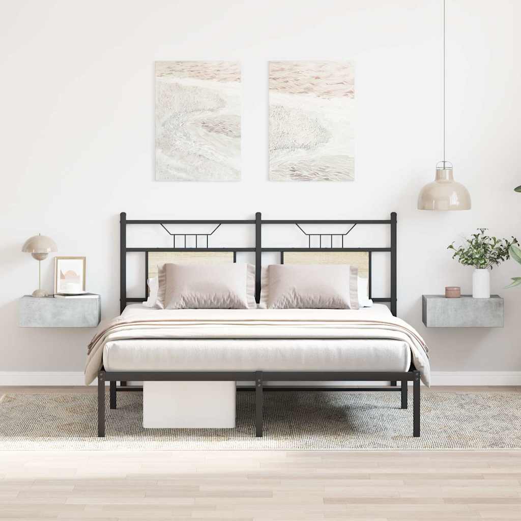 vidaXL Hängende Nachttische 2 Stk. Betongrau 40x30x15 cm Holzwerkstoff