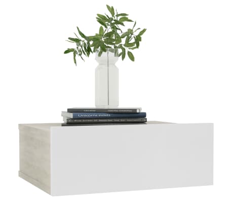 vidaXL Noptieră suspendată, stejar sonoma & alb, 40x30x15 cm, PAL
