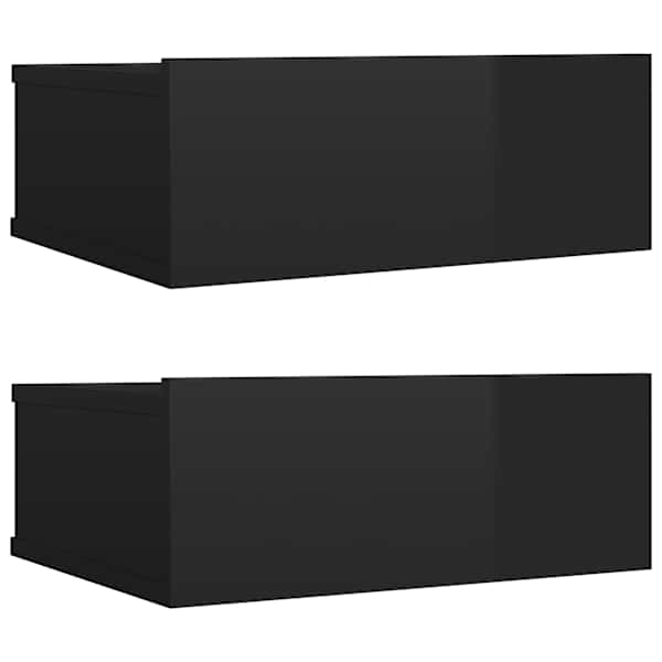 vidaXL seina &ouml;&ouml;kapid 2 tk k&otilde;rgl&auml;ikega must 40 x 30 x 15 cm tehispuit
