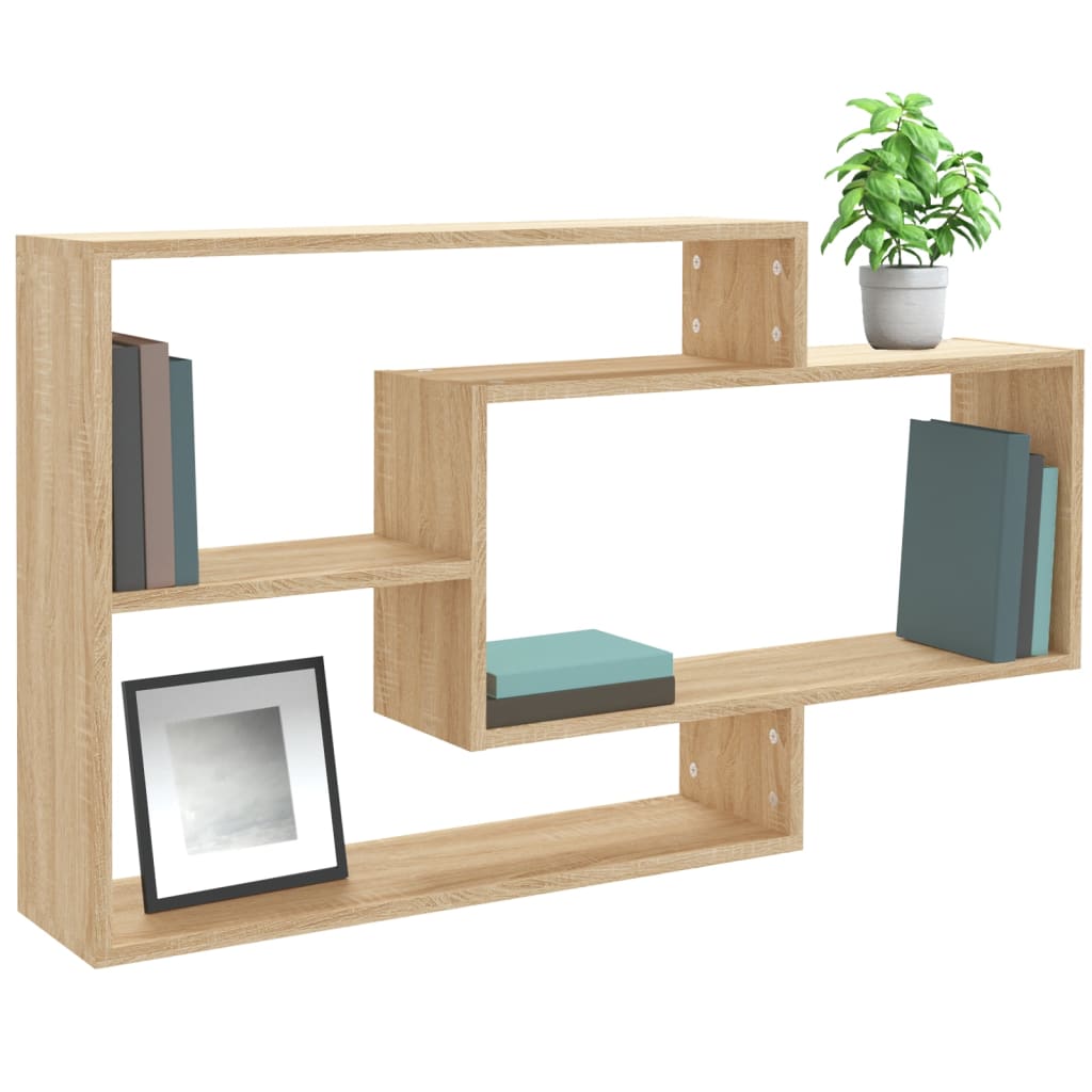 vidaXL sonoma tölgy szerelt fa fali polc 104 x 20 x 58,5 cm