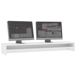 Stojan na monitor bílý 100 x 24 x 13 cm kompozitní dřevo - obrázek 4