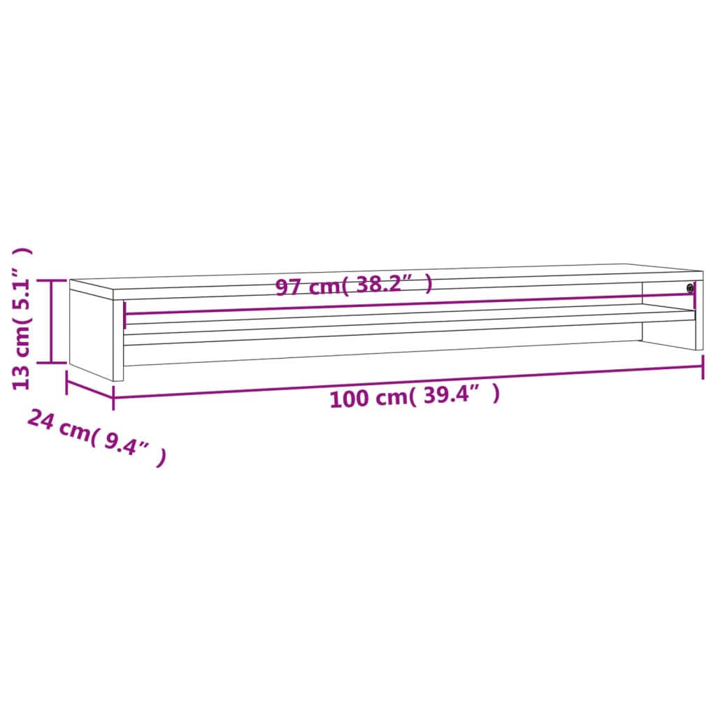 Sonomatölgy színű forgácslap monitorállvány 100 x 24 x 13 cm 