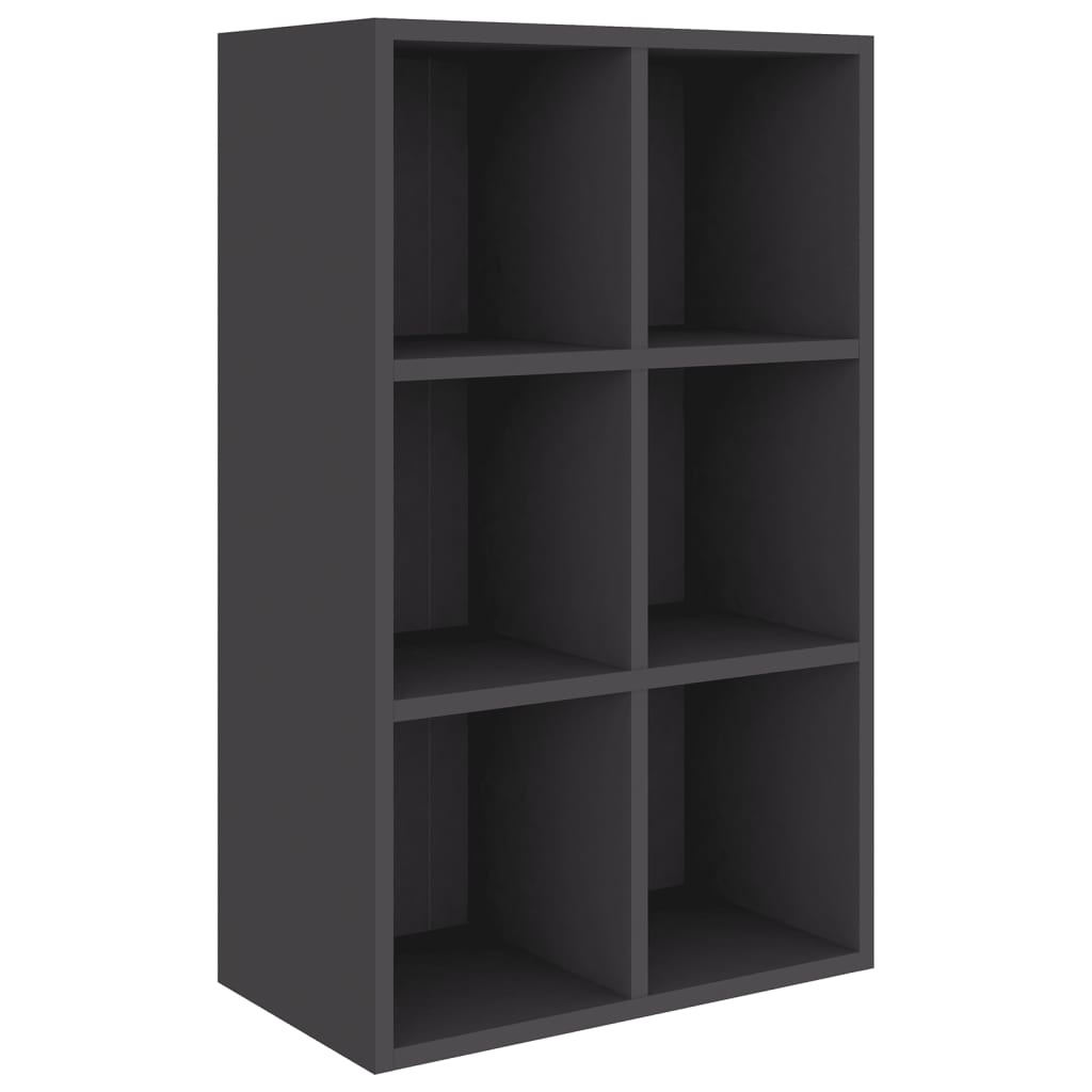 

vidaXL Book Cabinet/Sideboard Gray 26"x11.8"x38.5" Engineered Wood