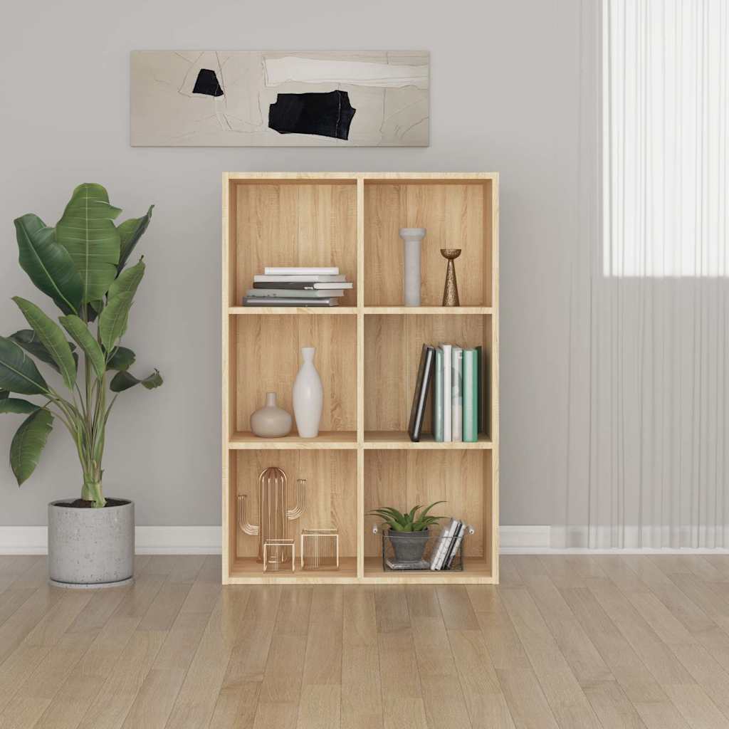 vidaXL Rega� na ksi��ki, d�b sonoma, 66x30x98 cm