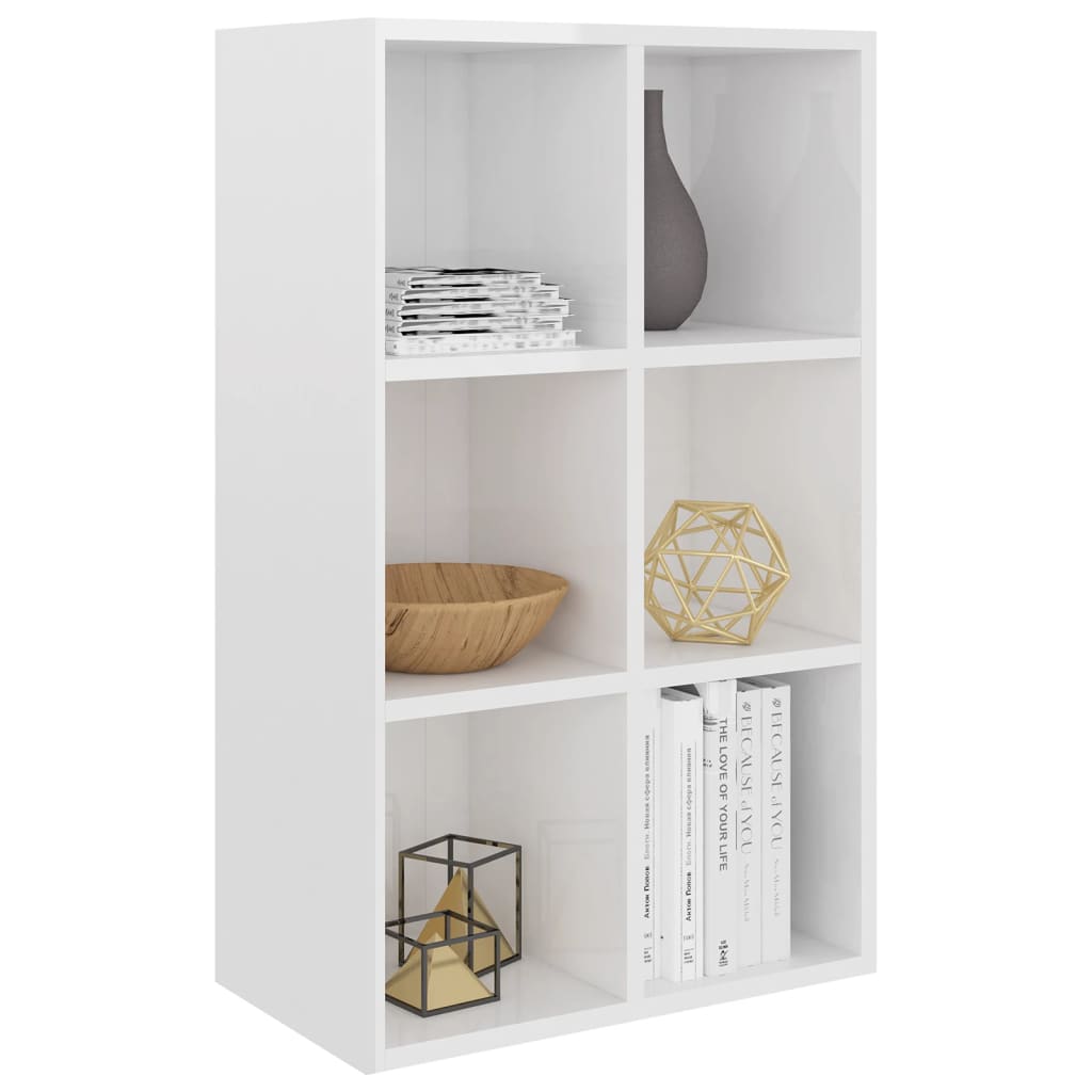 

vidaXL Boekenkast/dressoir 66x30x97,8 cm bewerkt hout hoogglans wit