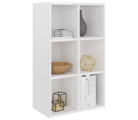 vidaXL B&uuml;cherregal/Sideboard Hochglanz-Wei&szlig; 66x30x98 cm Holzwerkstoff