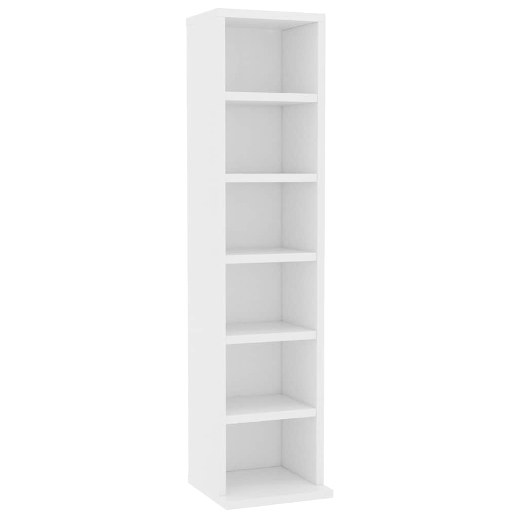 vidaXL Skříňka na CD bílá 21 x 20 x 88 cm kompozitní dřevo