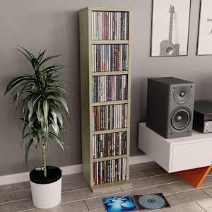 Skříňka na CD sonoma dub 21 x 20 x 88 cm kompozitní dřevo - obrázek 1