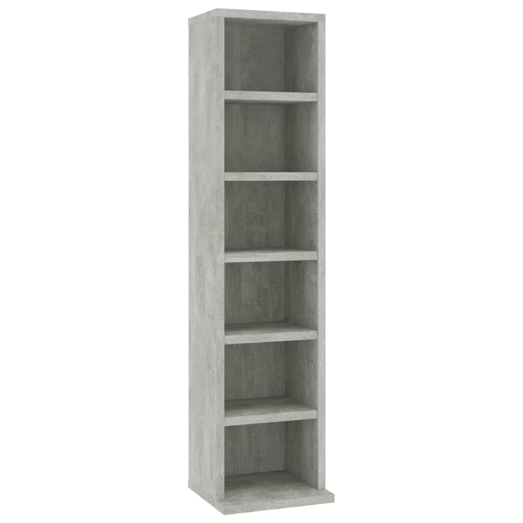 Image of vidaXL CD Cabinet Concrete Grey 21x20x88 cm Engineered Wood