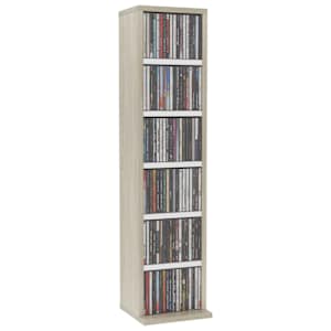 vidaXL Έπιπλο για CD Λευκό/Sonoma Δρυς 21x20x88 εκ. Επεξεργασμένο Ξύλο