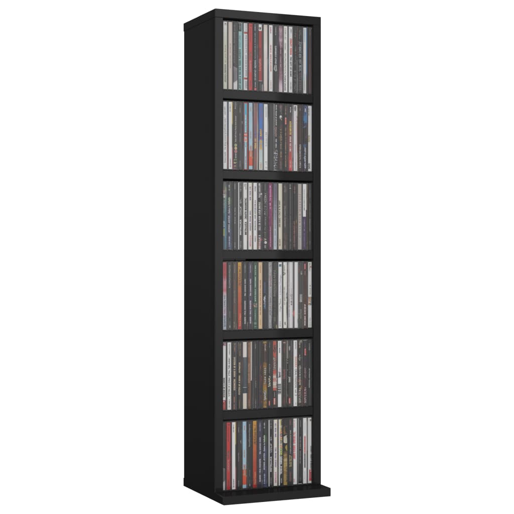 

vidaXL Cd-kast 21x20x88 cm bewerkt hout hoogglans zwart