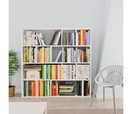 vidaXL مقسم غرفة/خزانة كتب أبيض 110&times;24&times;110 سم خشب صناعي