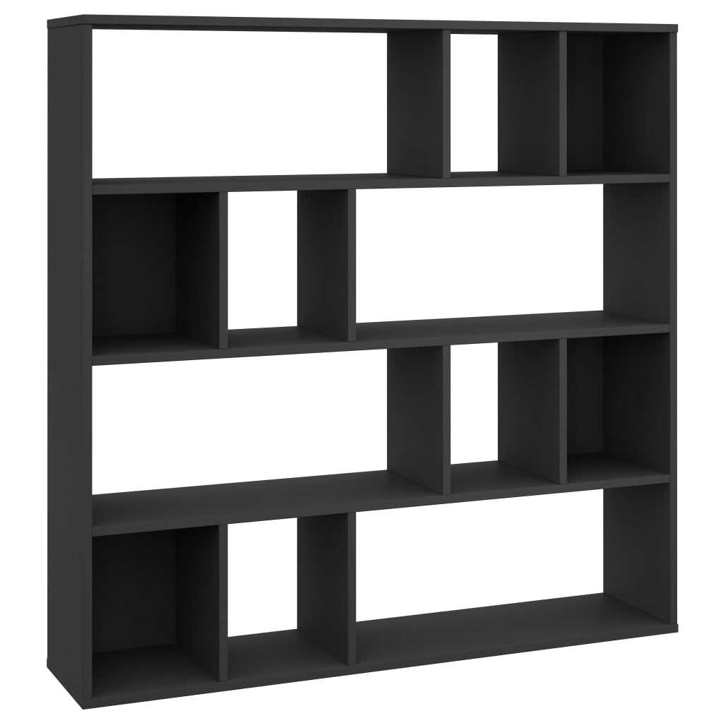 

vidaXL Room Divider/Book Cabinet Black 43.3"x9.4"x43.3" Chipboard