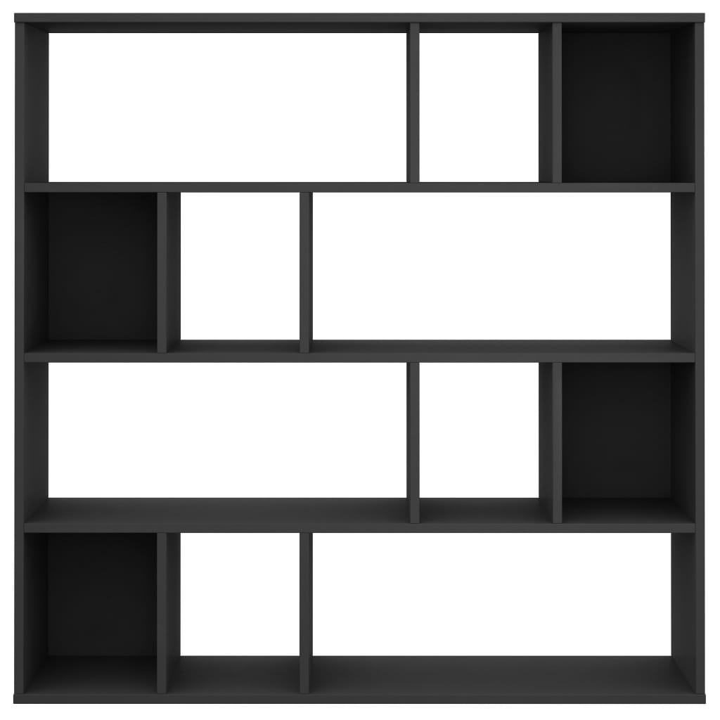 vidaXL Room Divider/Book Cabinet Black 110x24x110 cm Engineered Wood ...