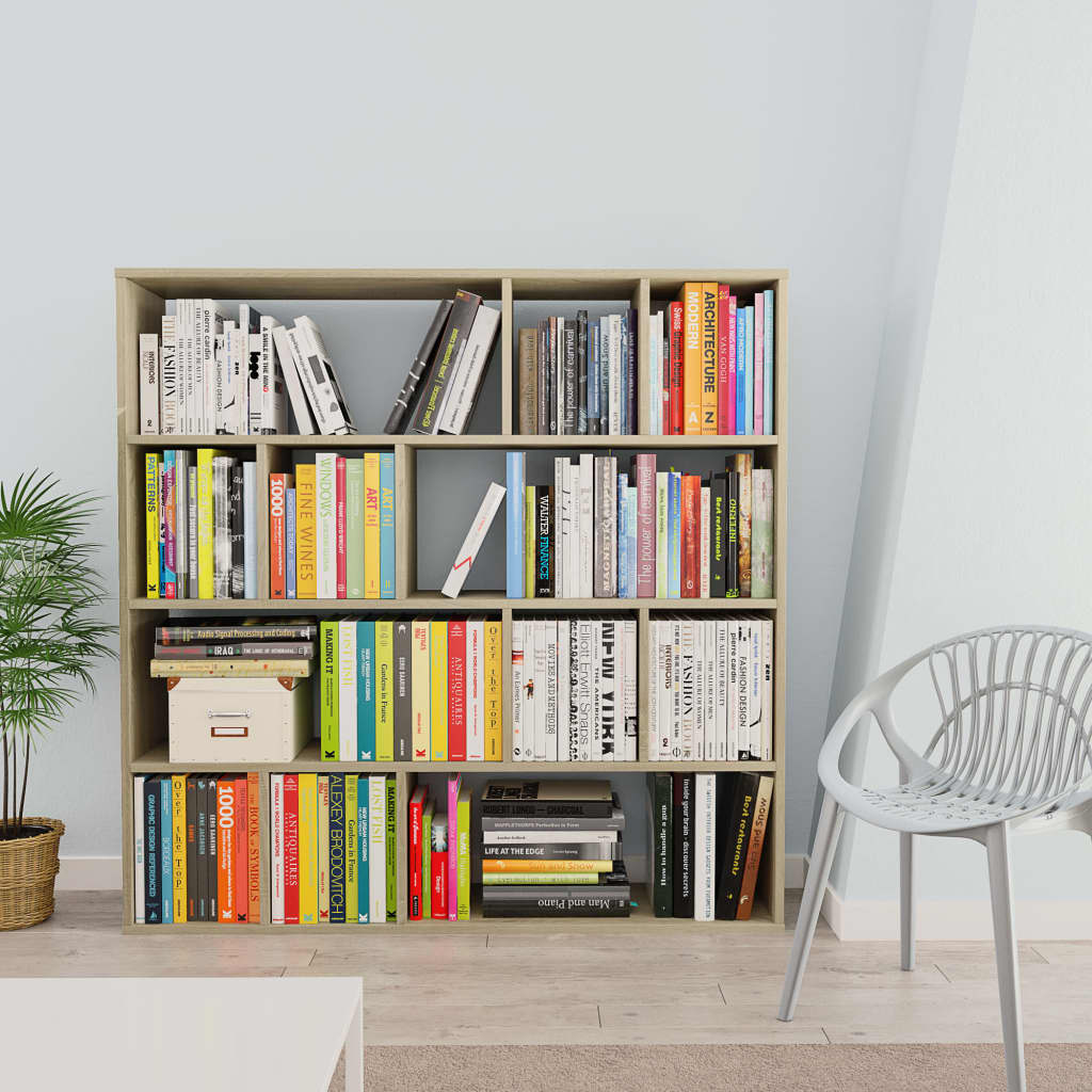 vidaXL Room Divider/Book Cabinet Sonoma Oak 110x24x110 cm Engineered Wood
