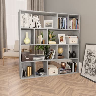Vidaxl Room Divider Book Cabinet Concrete Gray 43 3 X9 4 X43 3