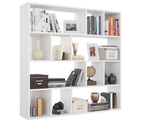 vidaXL Kambario pertvara/spintelė knyg., balt. sp., 110x24x110cm, MDP