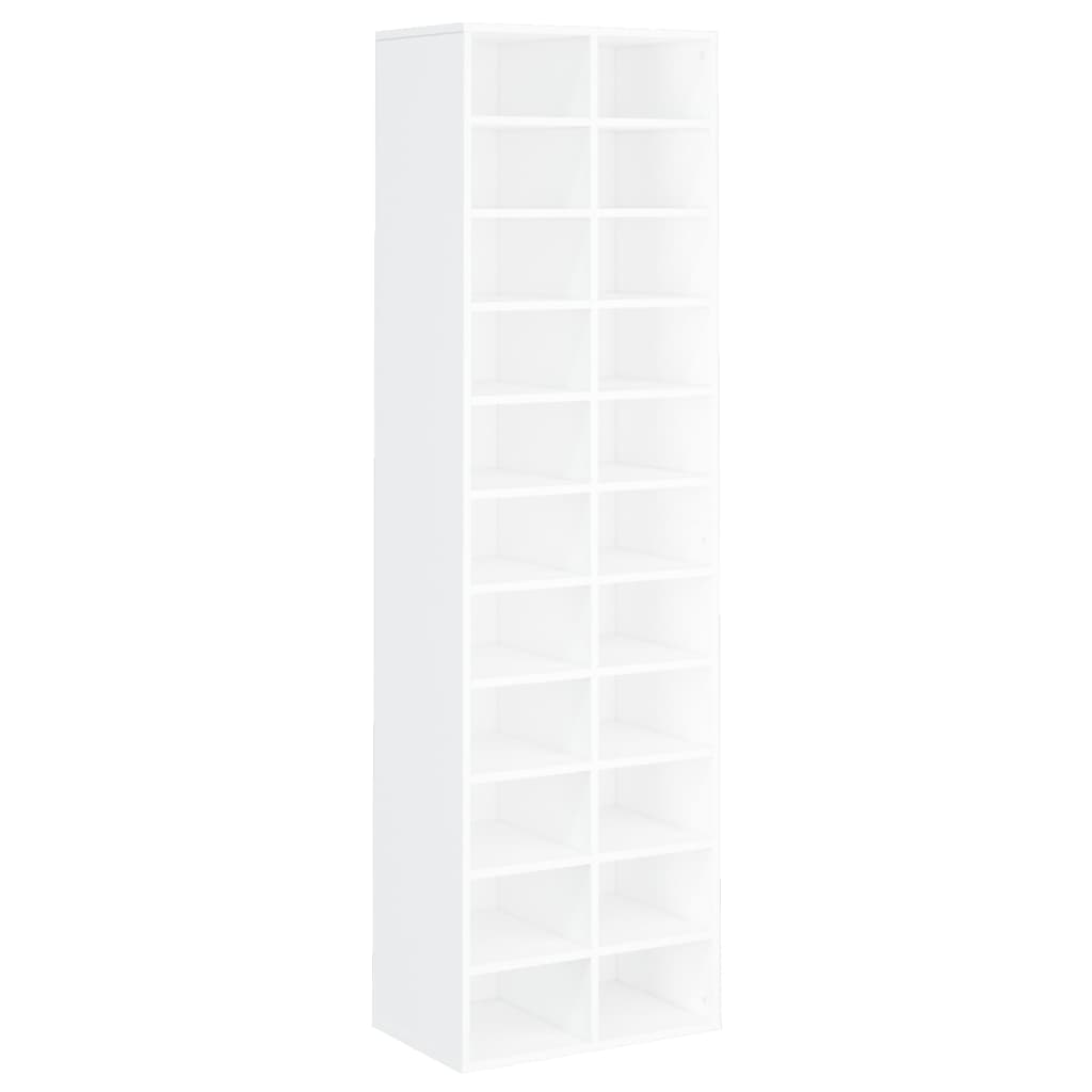 

vidaXL Shoe Cabinet White 21.3"x13.4"x72" Engineered Wood