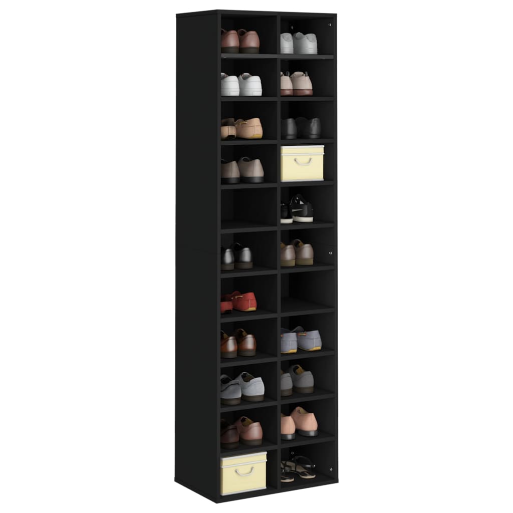 

vidaXL Schoenenkast 54x34x183 cm bewerkt hout zwart