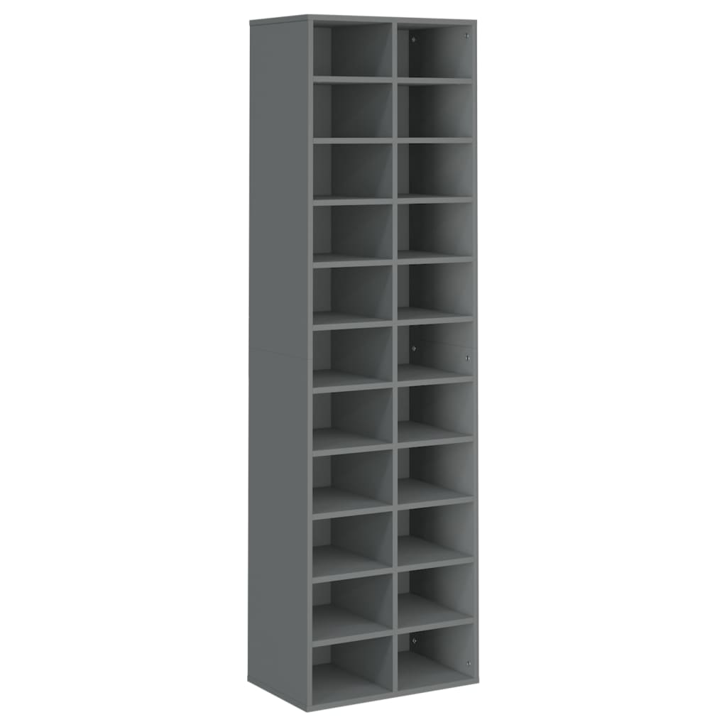 

vidaXL Shoe Cabinet Gray 21.3"x13.4"x72" Engineered Wood