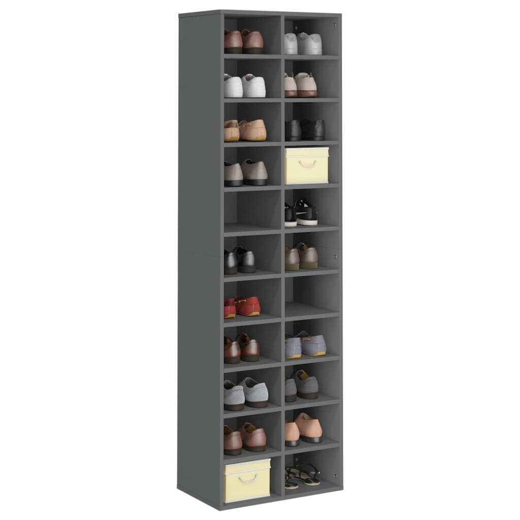 vidaXL Shoe Cabinet Grey 54x34x183 cm Engineered Wood