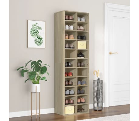 Vidaxl Shoe Cabinet Sonoma Oak Chipboard Storage Cabinet Entryway