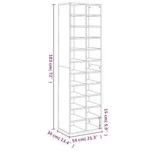Botník bílý s vysokým leskem 54 x 34 x 183 cm kompozitní dřevo - obrázek 7