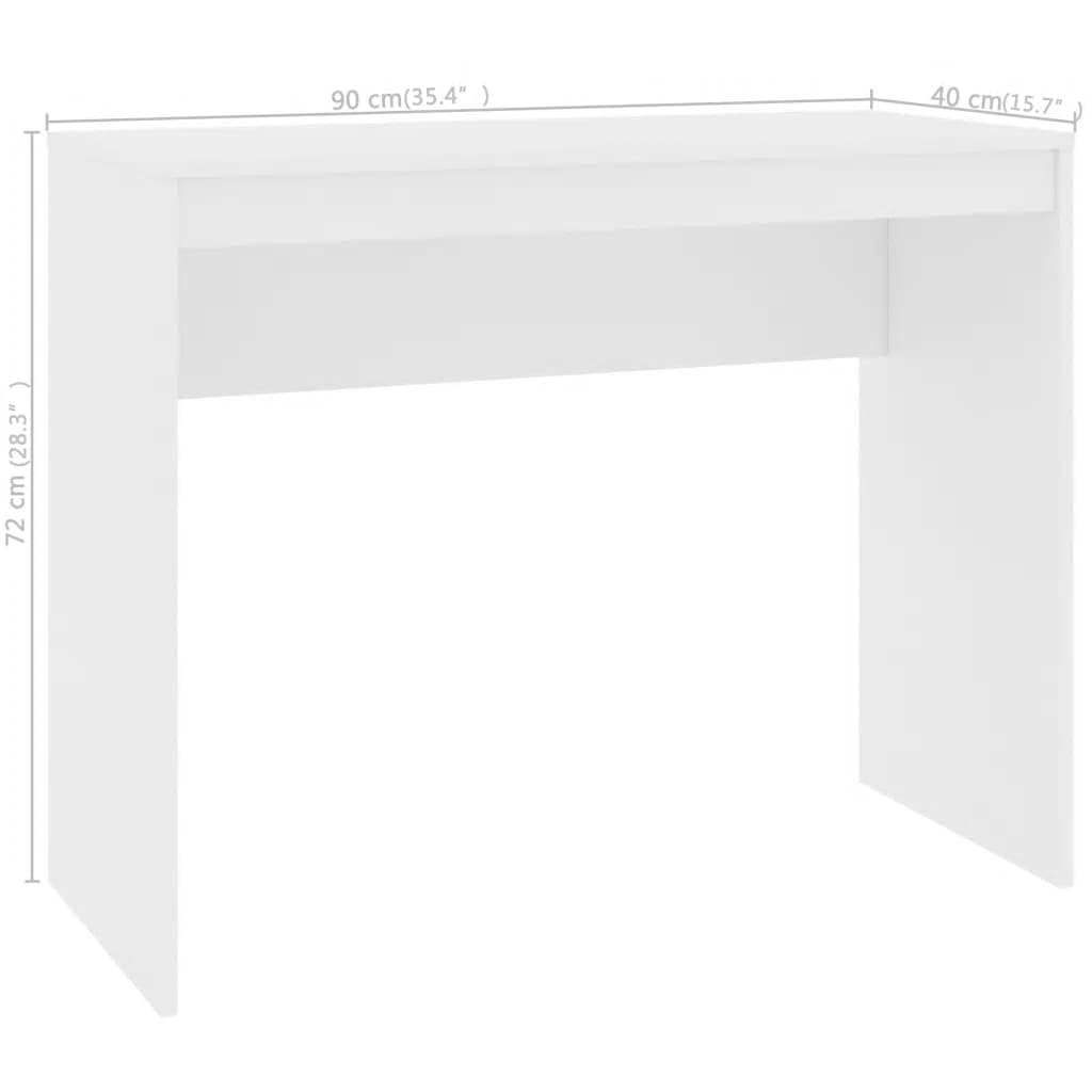 Fehér szerelt fa íróasztal 90 x 40 x 72 cm 