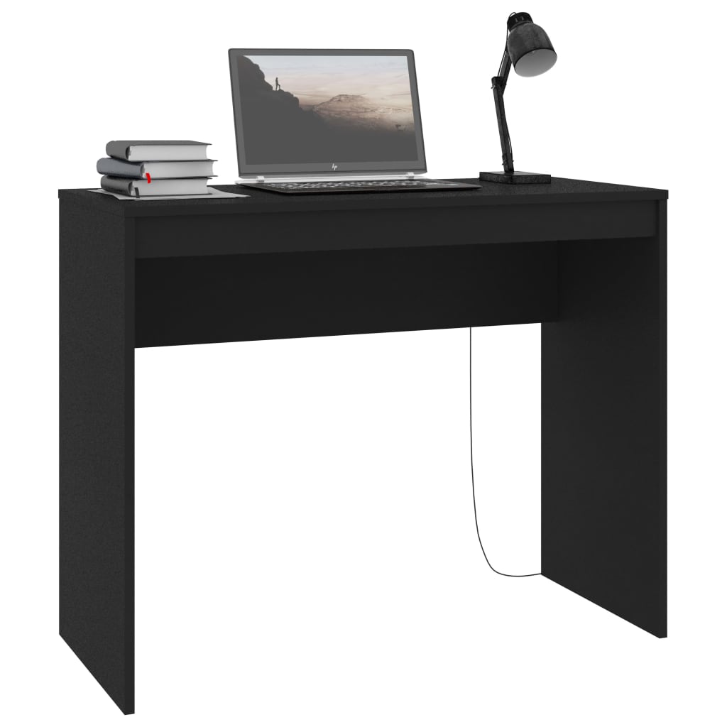 Fekete szerelt fa íróasztal 90 x 40 x 72 cm 