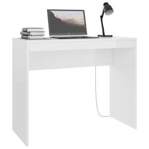 Psací stůl bílý s vysokým leskem 90x40x72 cm kompozitní dřevo - obrázek 3