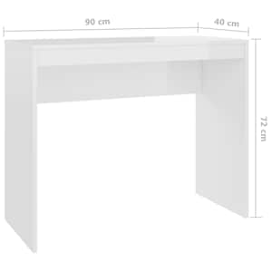 Psací stůl bílý s vysokým leskem 90x40x72 cm kompozitní dřevo - obrázek 6