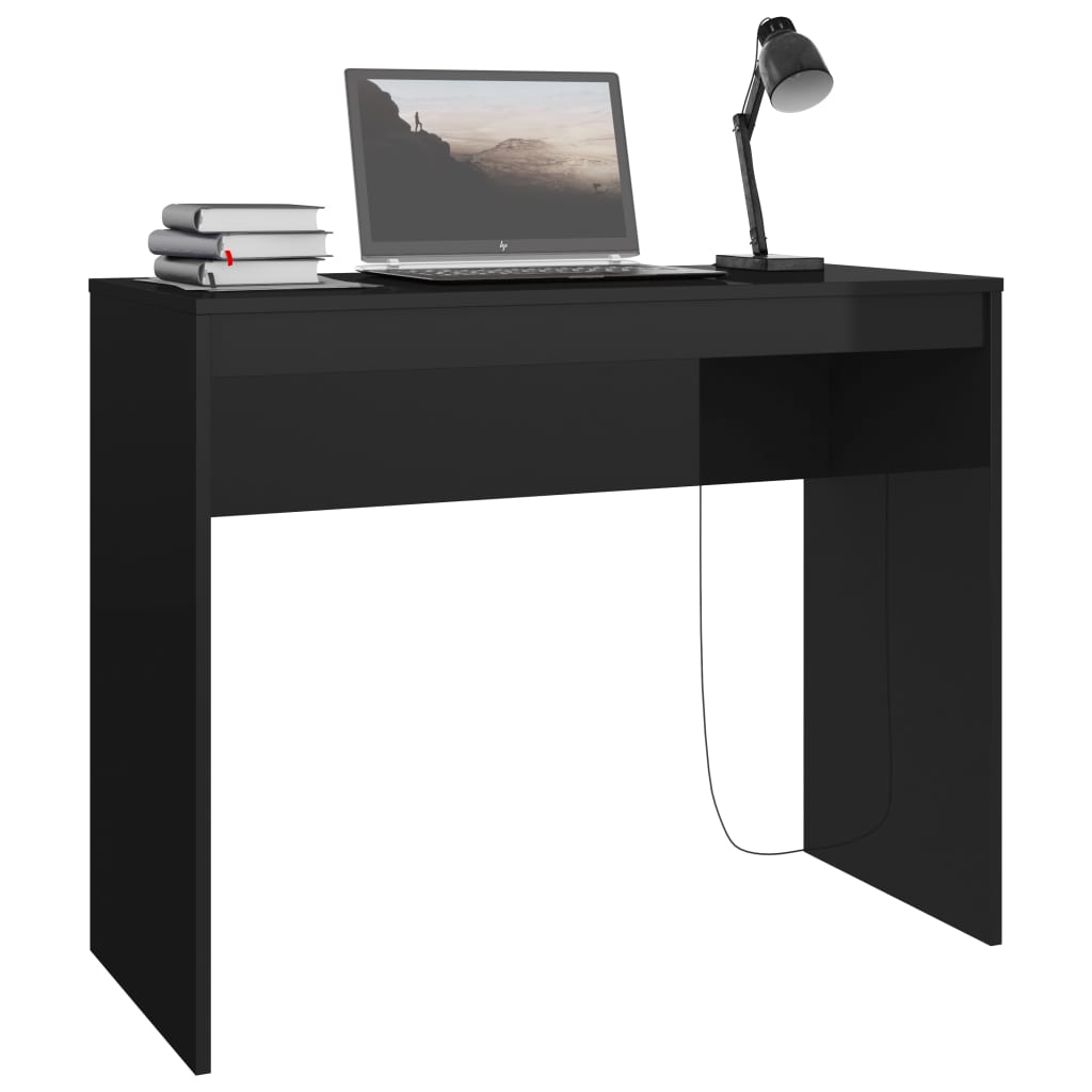 

vidaXL Bureau 90x40x72 cm bewerkt hout hoogglans zwart