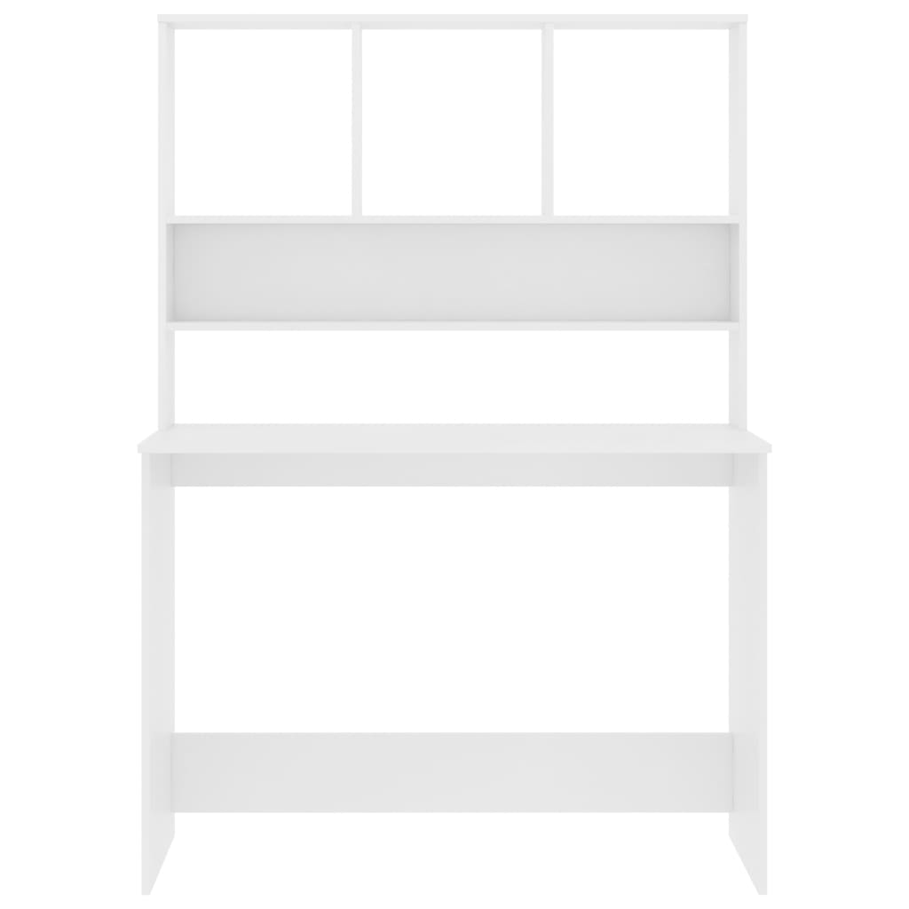 Schreibtisch mit Regalen Weiß 110×45×157 cm Spanplatte