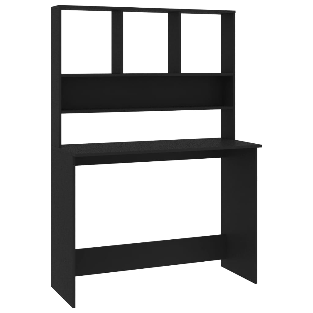 

vidaXL Desk with Shelves Black 43.3"x17.7"x61.8" Engineered Wood