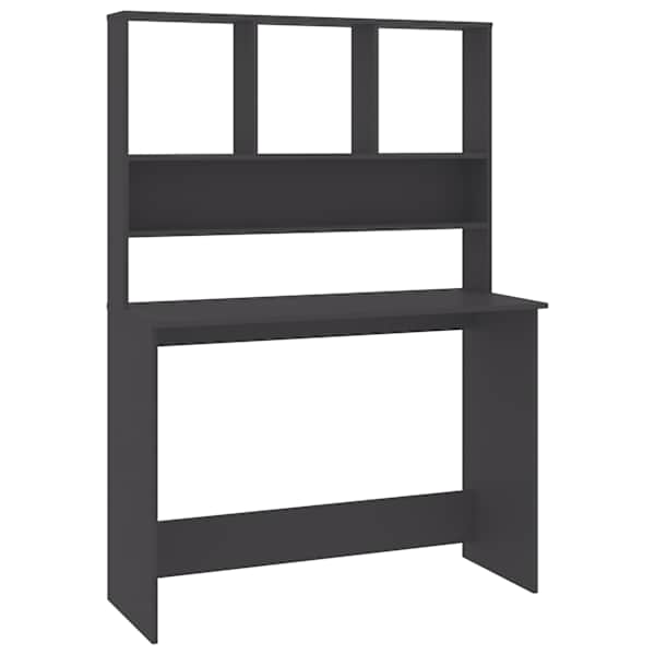 vidaXL kirjutuslaud riiulitega betoonhall 110x45x157 cm puitlaastplaat