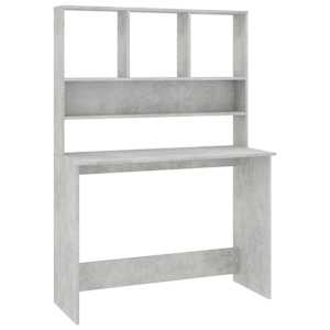 vidaXL kirjutuslaud riiulitega betoonhall 110x45x157 cm puitlaastplaat