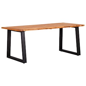 vidaXL Valgomojo stalas, natūralios sp., 180x90x75cm, ąžuolo med. mas.