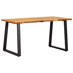 vidaXL Valgomojo stalas, natūralios sp., 140x80x75cm, ąžuolo med. mas.