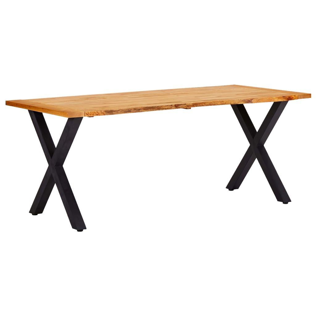 vidaXL Dining Table Natural 180x90x75 cm Solid Oak Wood