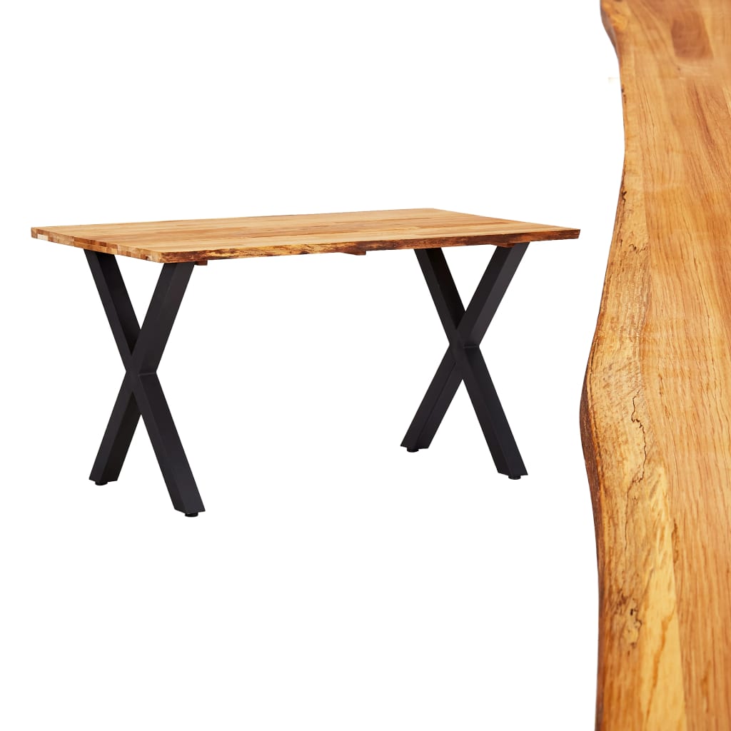 vidaXL Masă de bucătărie, 140x80x75 cm, lemn masiv de stejar 140x80x75