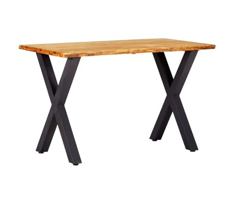 vidaXL Valgomojo stalas, natūralios, 120x65x75cm, ąžuolo masyvas