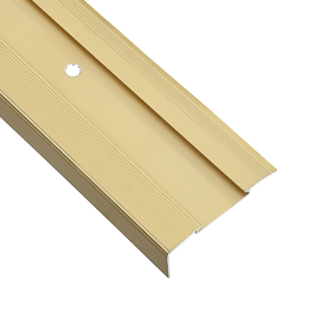vidaXL Profile schodowe, kształt L, 15 szt., aluminium, 90 cm, złote